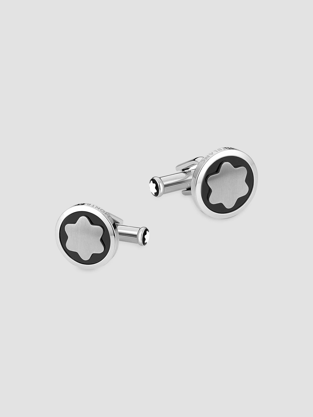 Star Stainless Steel & Onyx Cufflinks