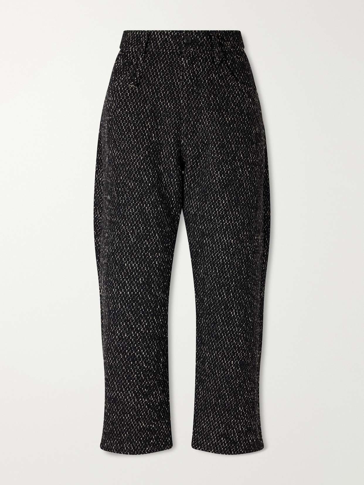 X-BF cropped wool-blend tweed wide-leg pants
