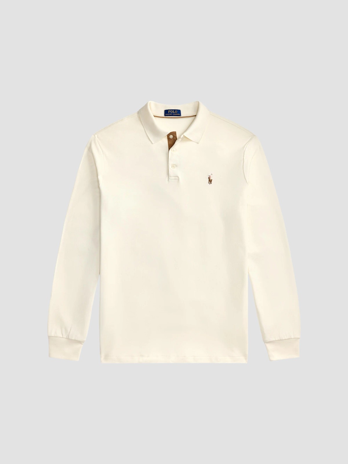 Cotton Interlock Long-Sleeve Polo Shirt