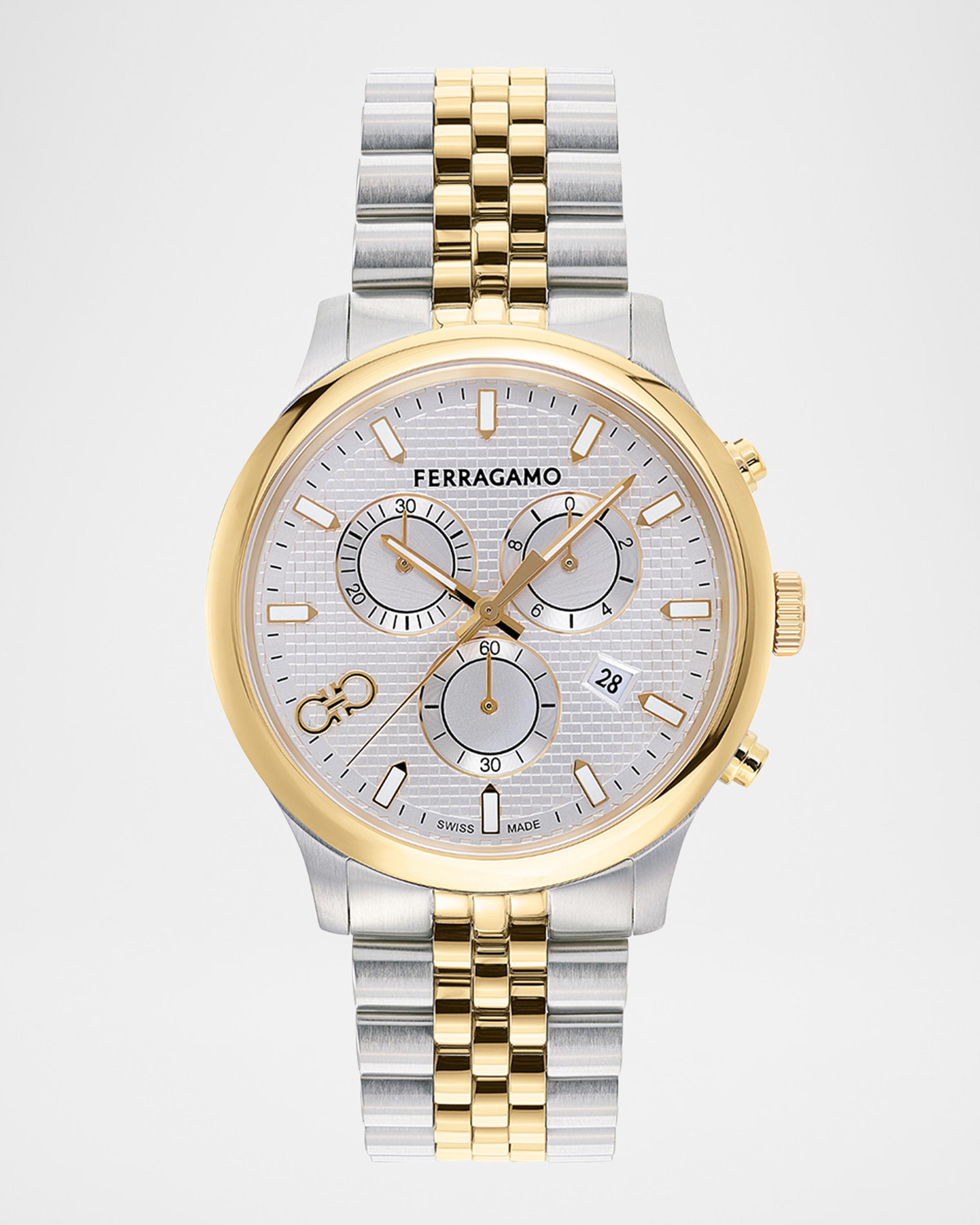 Men's Duo Chrono Two-Tone Bracelet Watch, 42mm