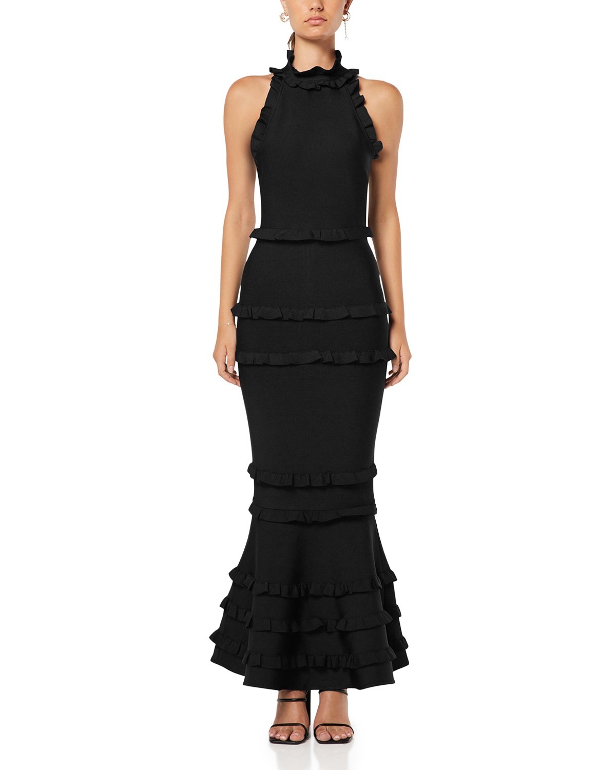 High Neck Bodycon Full Length Dress