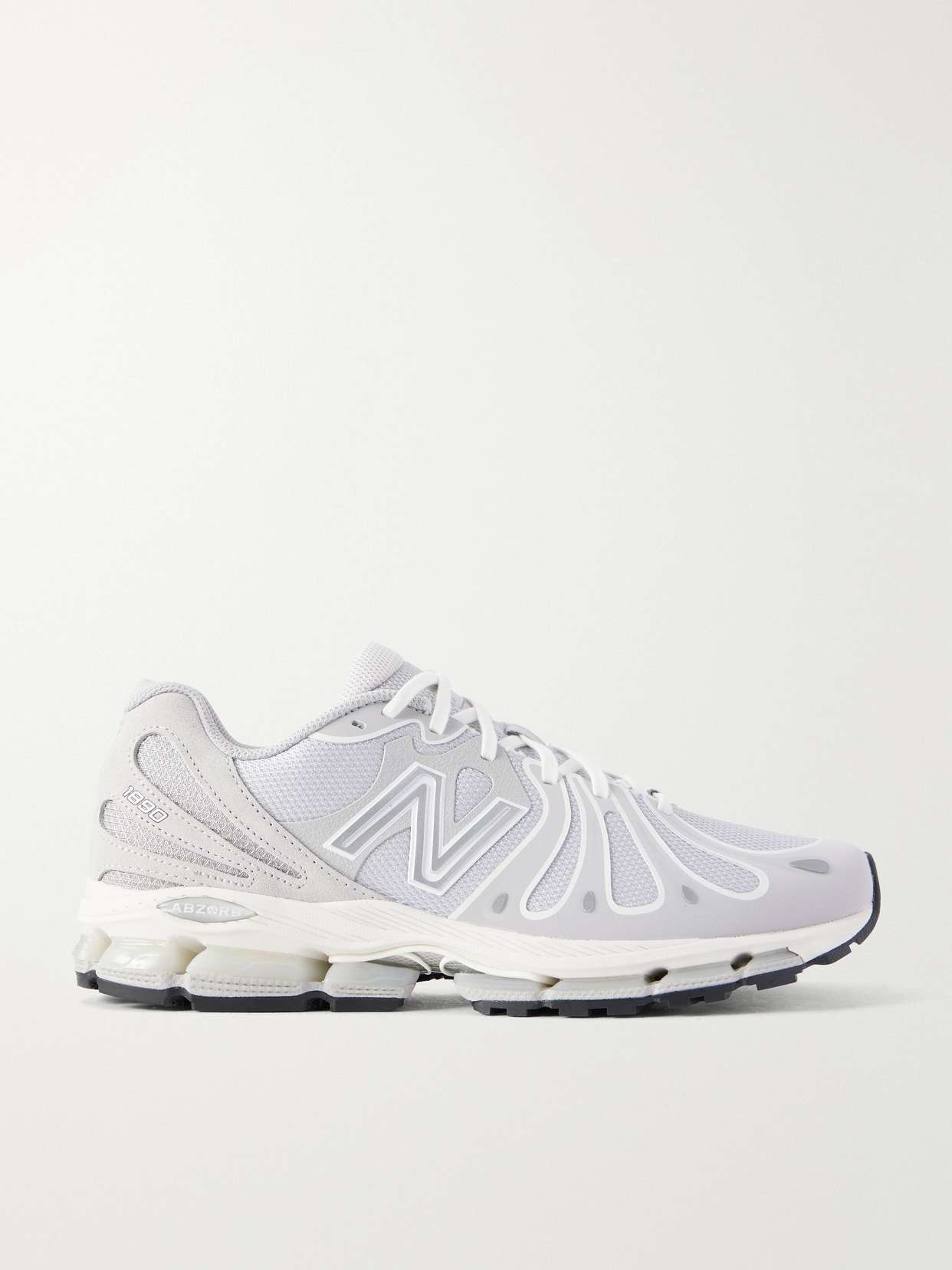ABZORB1890 suede-trimmed mesh sneakers