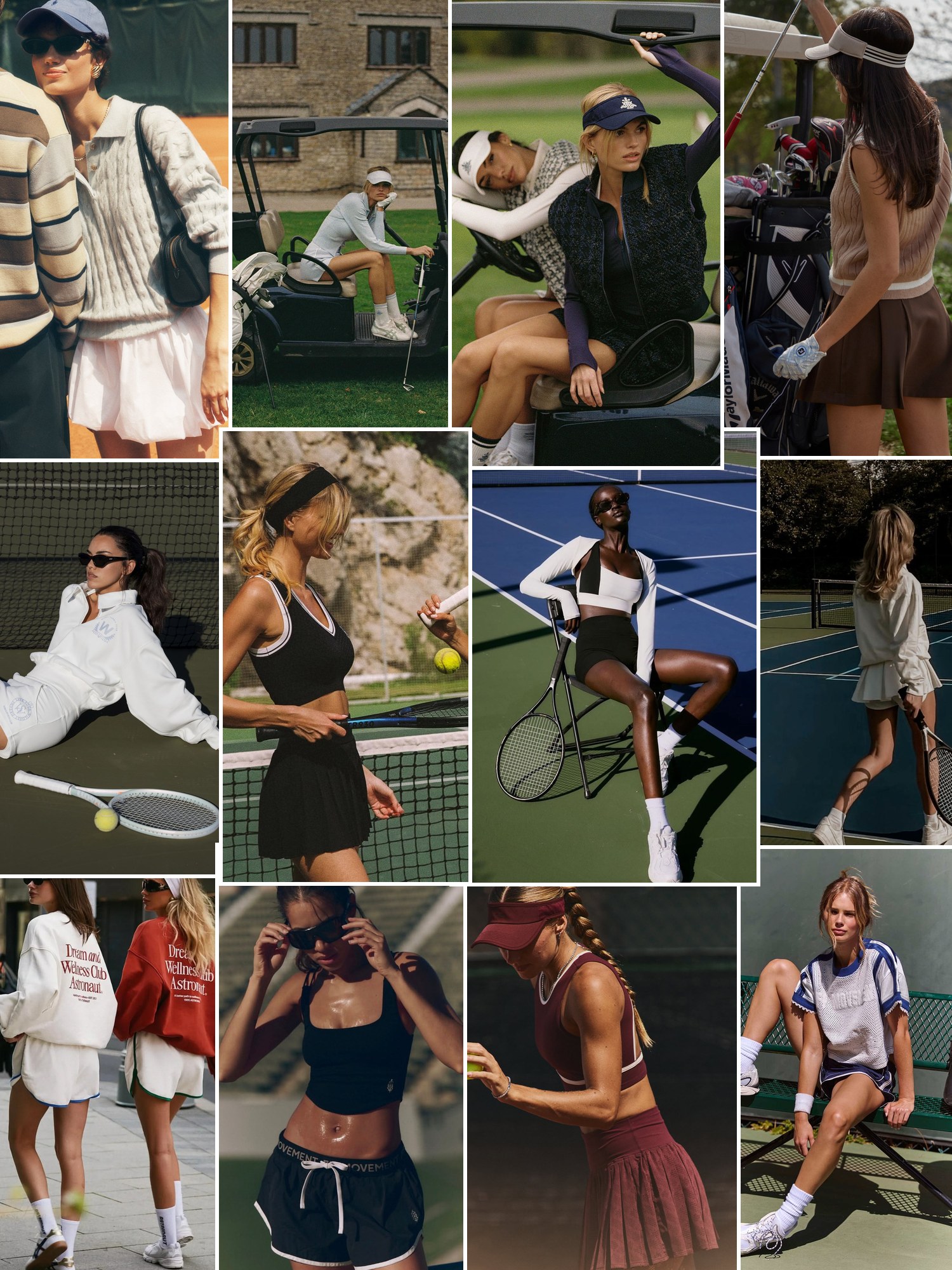 Tennis skirt and sneaker outfits from court to street