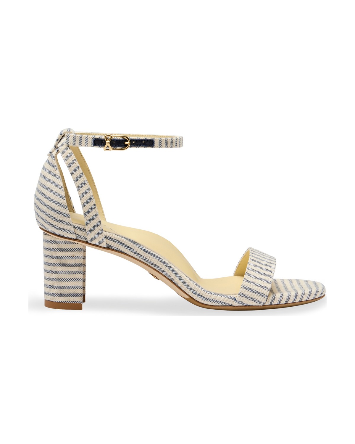 Perfect Block Sandal 60 in Navy Striped Linen