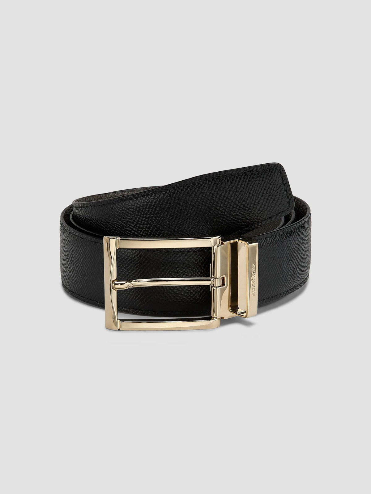 Adjustable Grained Leather Belt