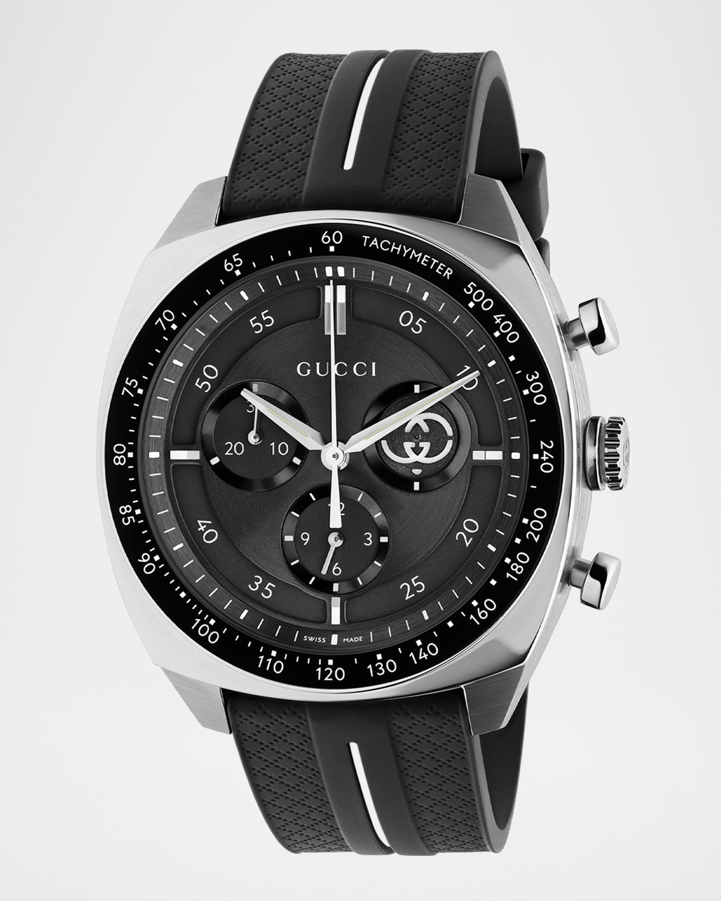 Gucci Interlocking 41mm Stainless Steel Rubber-Strap Watch