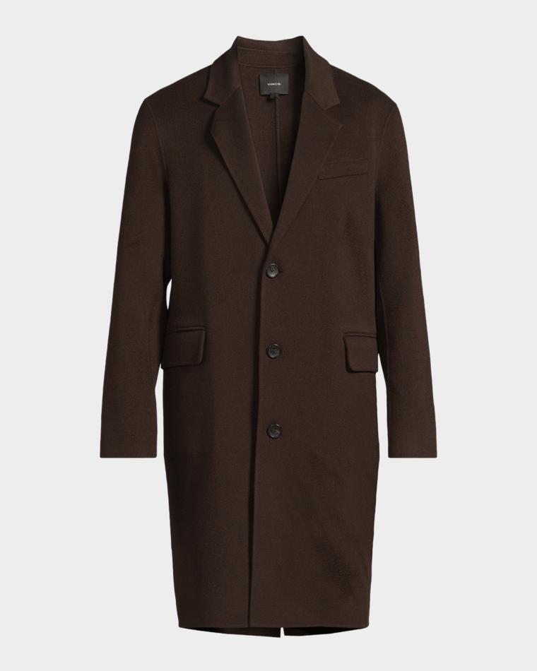 Men's Splittable Wool-Blend Single-Breasted Topcoat
