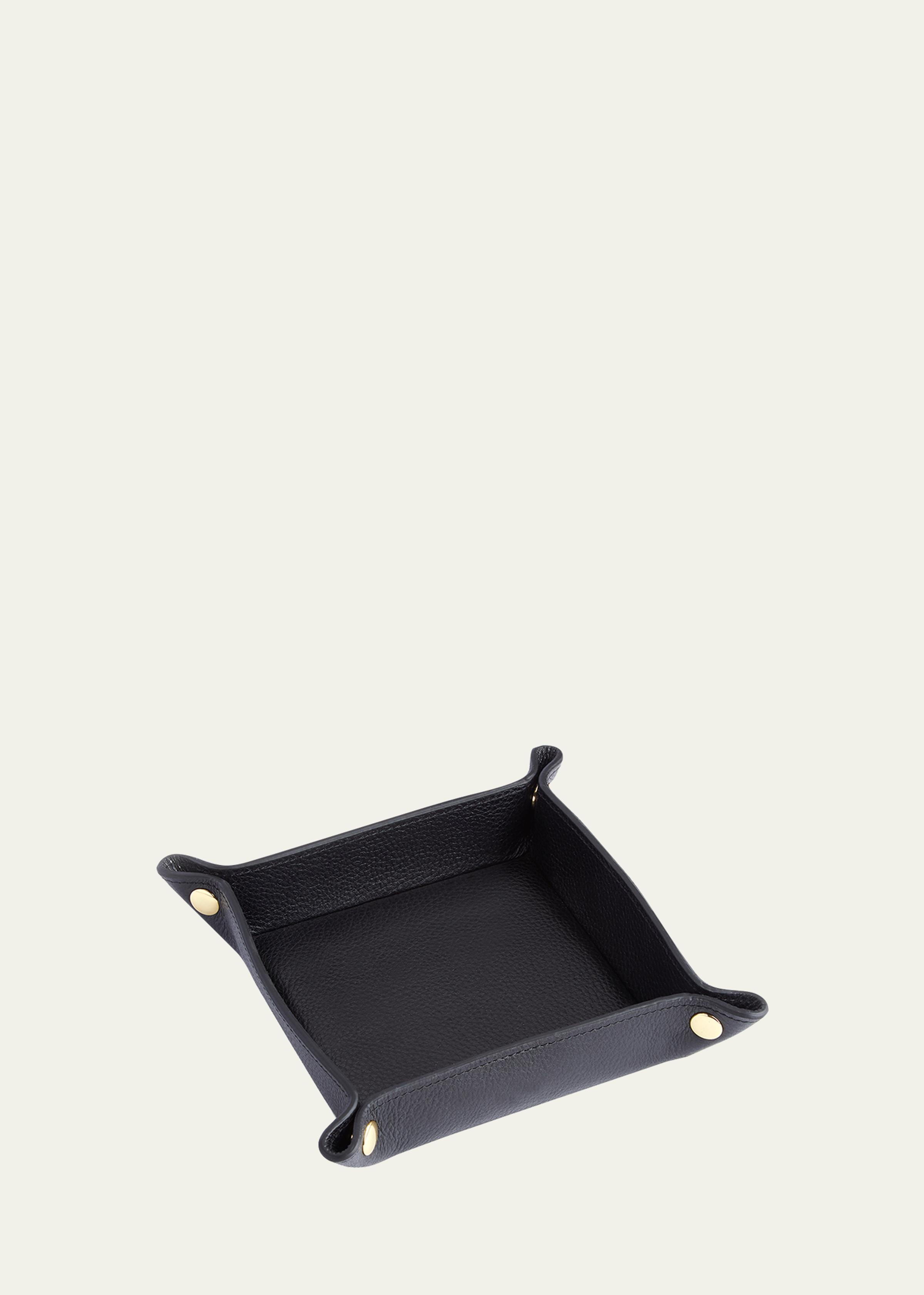 New York Monogrammed Leather Catchall Valet Tray, Personalized