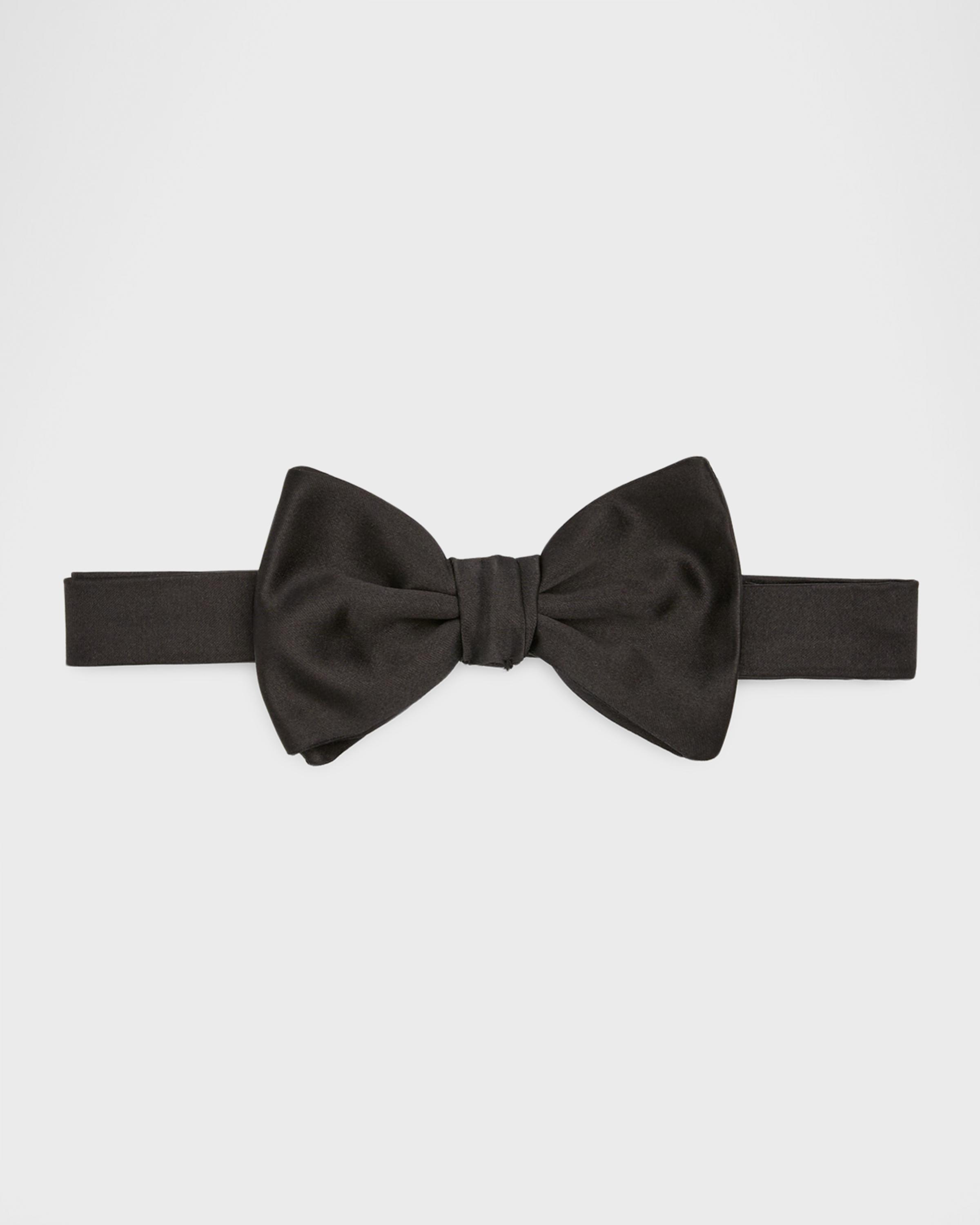 Men's Solid Silk Pre-Tied Bow Tie