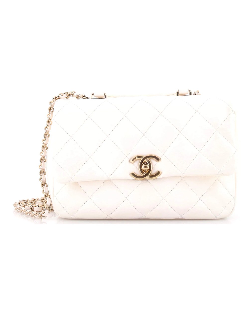 Chanel Coco Trip Flap Bag Quilted Shiny Lambskin Medium