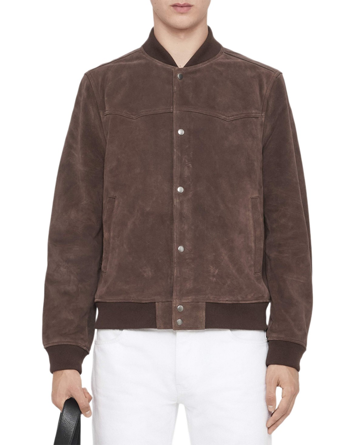 Stafford Relaxed Fit Suede Bomber Jacket