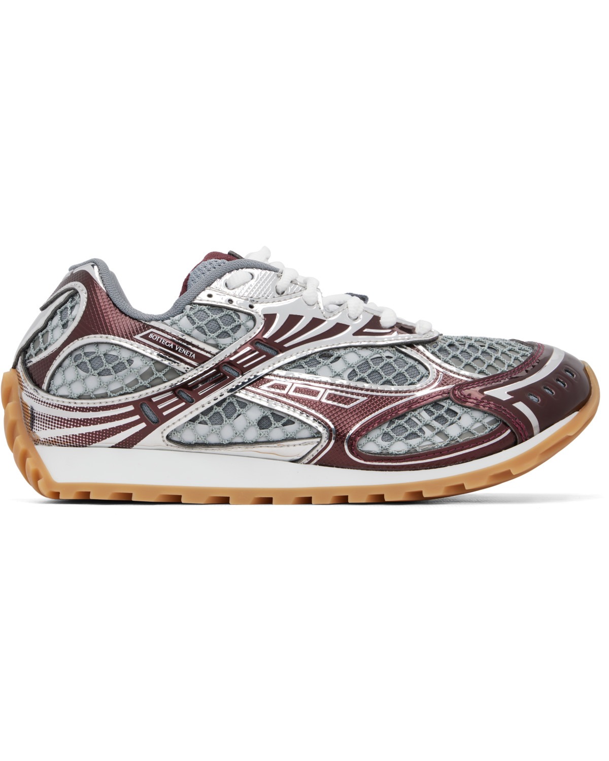 Burgundy & Silver Orbit Sneakers