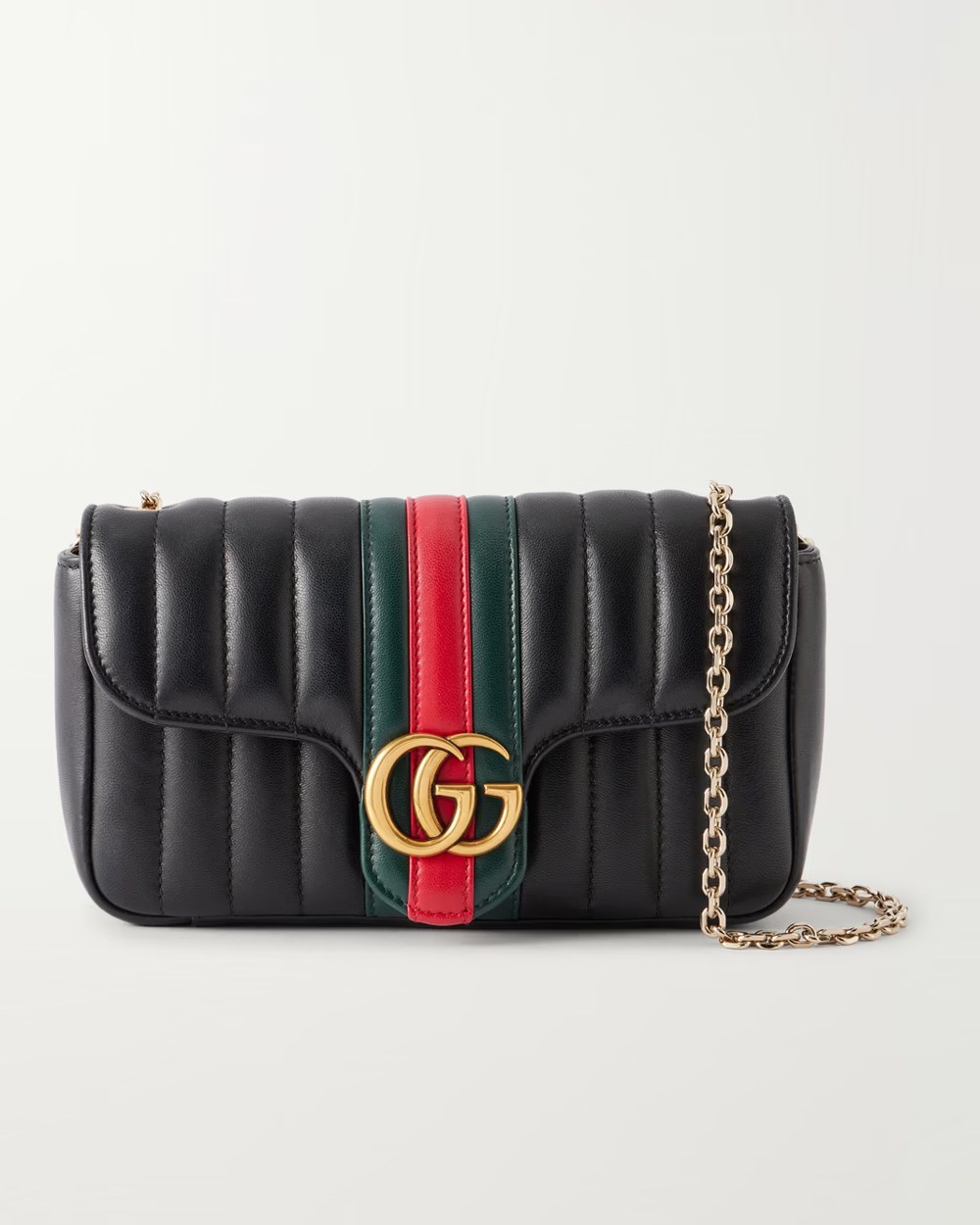 Jetset GG Marmont web-trimmed quilted leather crossbody bag