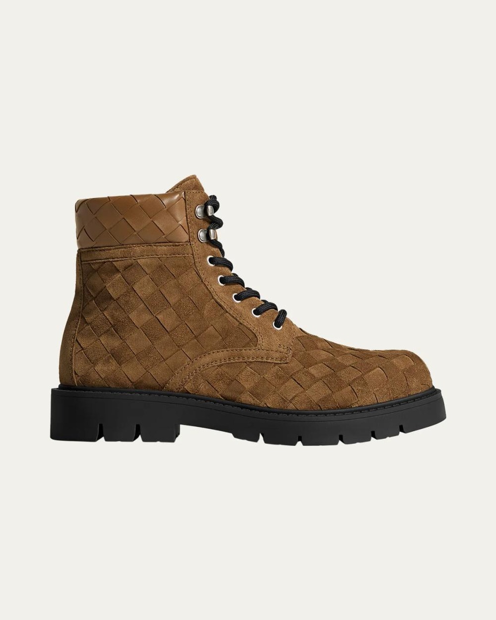 Men's Haddock Intrecciato Suede Lace-Up Boots