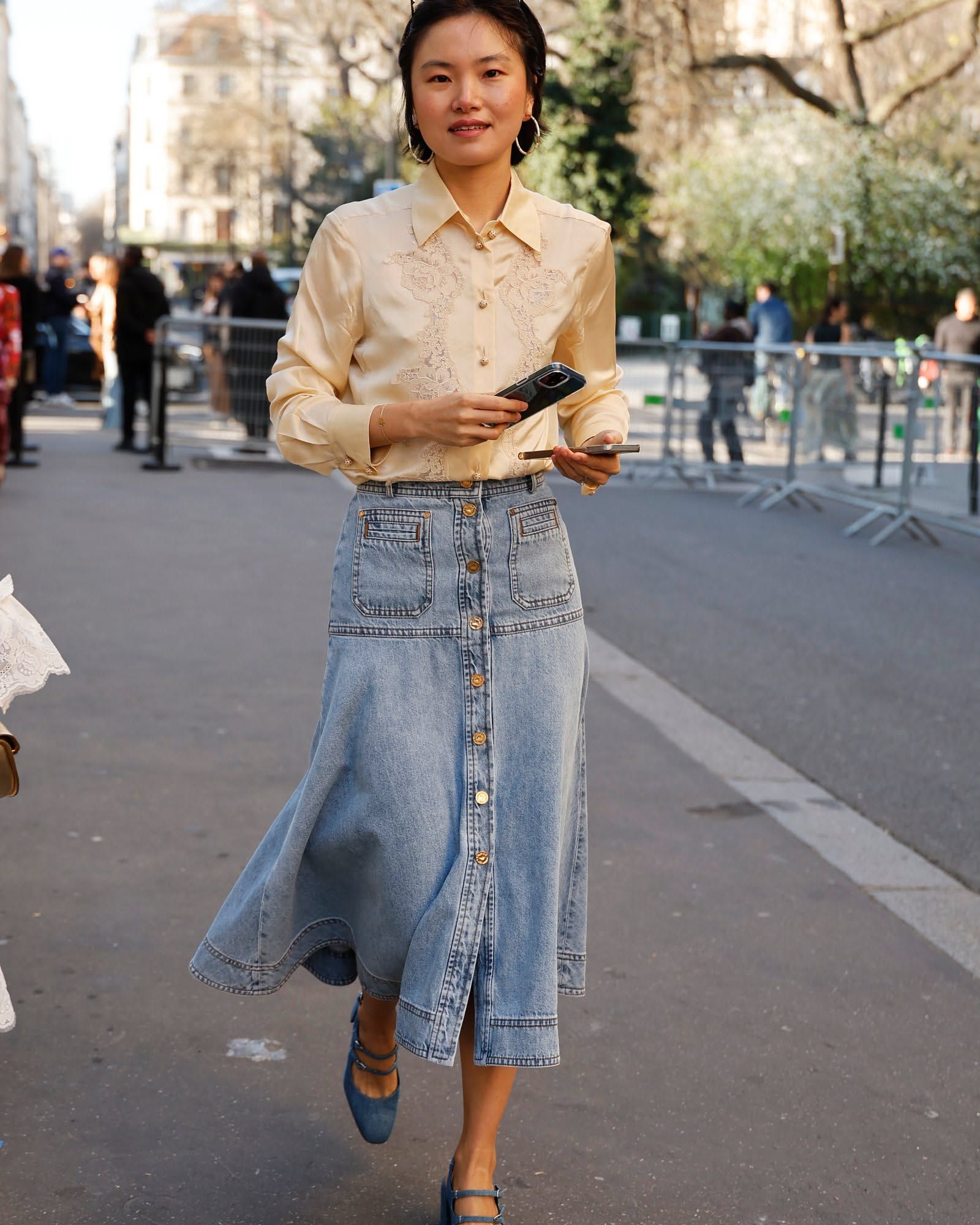 The Denim Skirt Is Back In A Grown Up Way