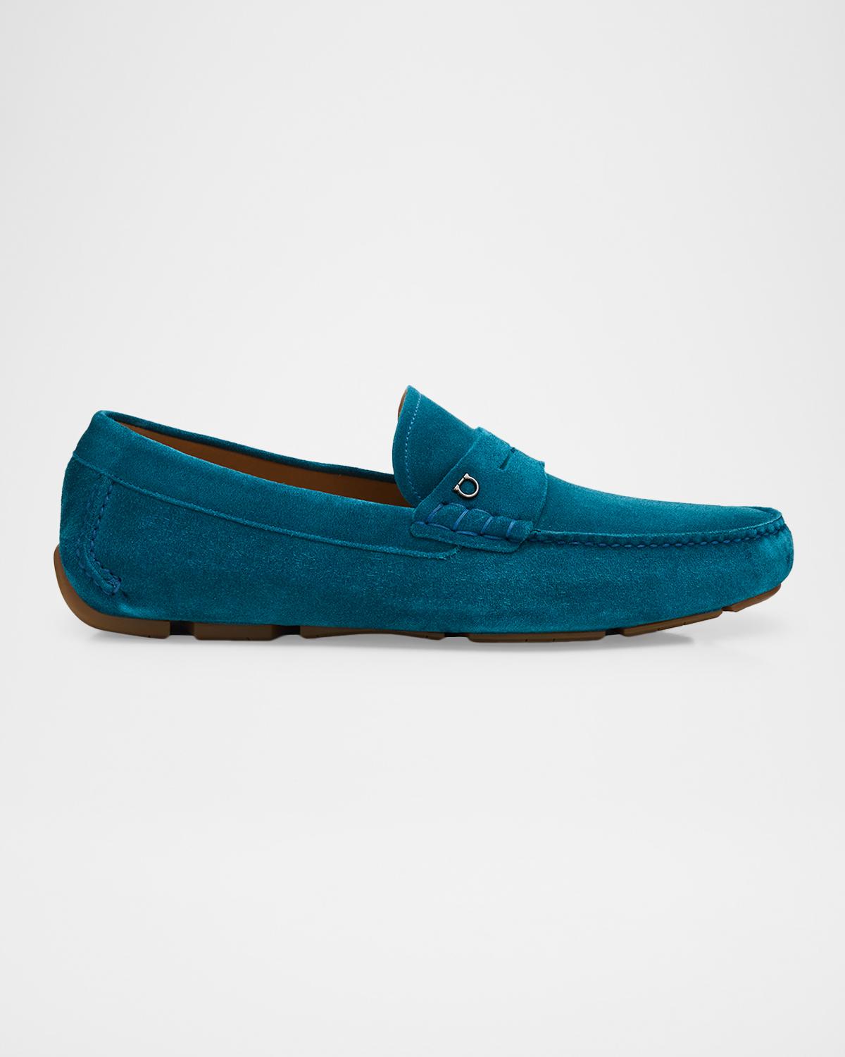 FERRAGAMO Men's Petite-Gancini Suede Driving Loafers