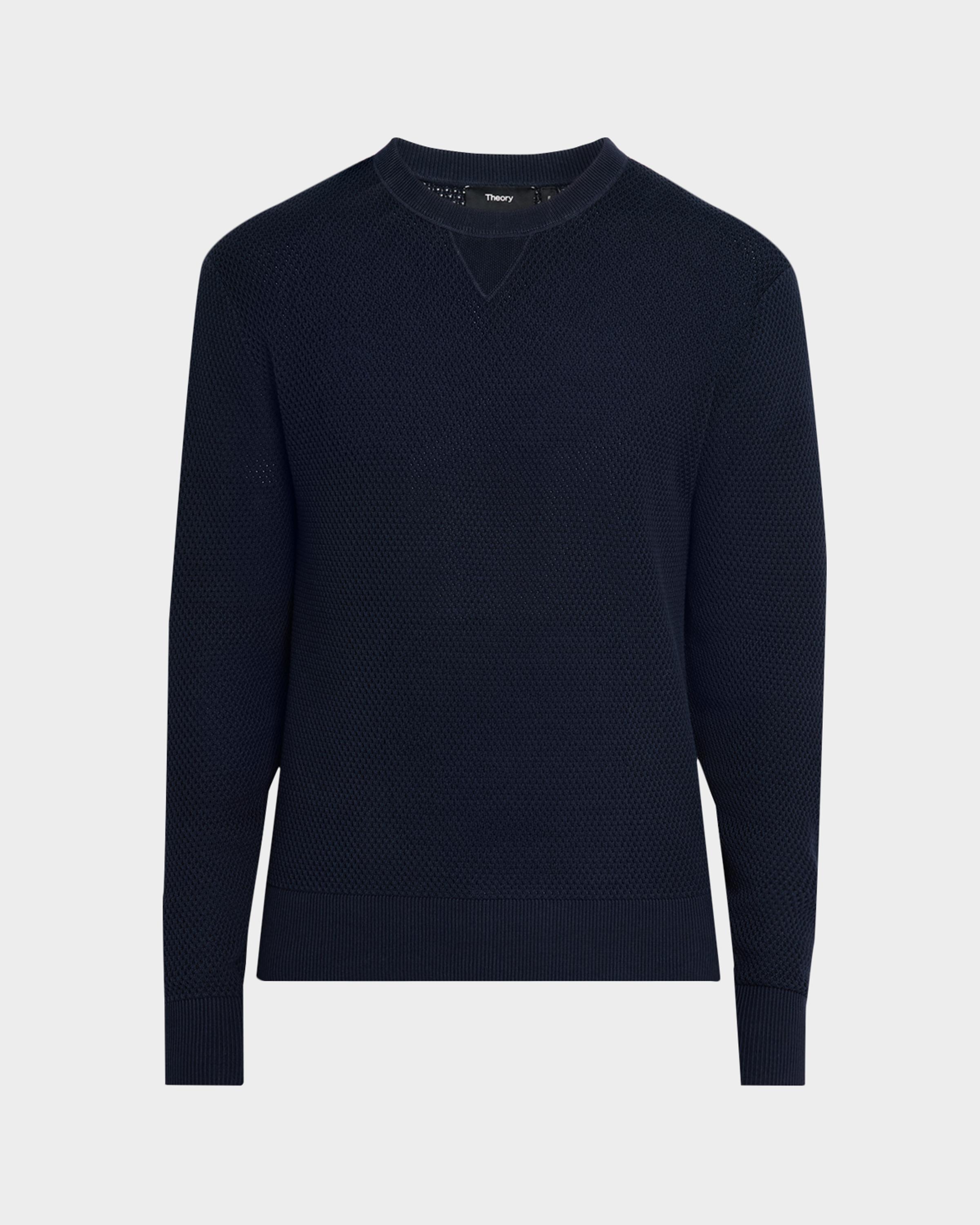 Men's Myhlo Cotton Knit V-Stitch Crewneck Sweater