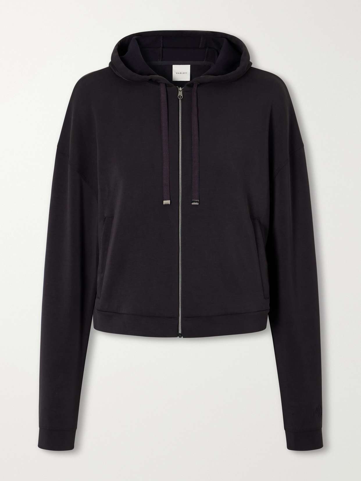 Jorgie cropped grosgrain-trimmed TrueSoft™ jersey zip-up hoodie