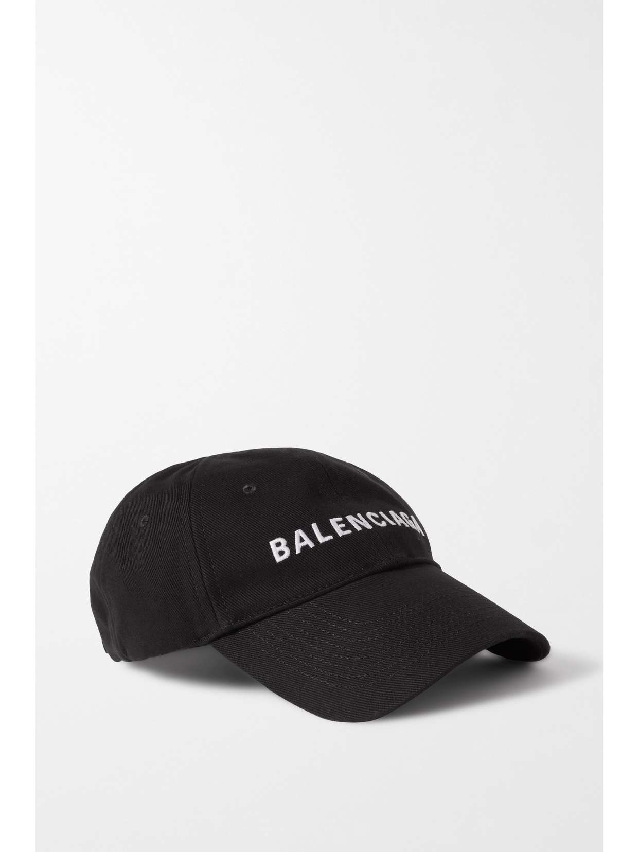 Embroidered cotton-twill baseball cap