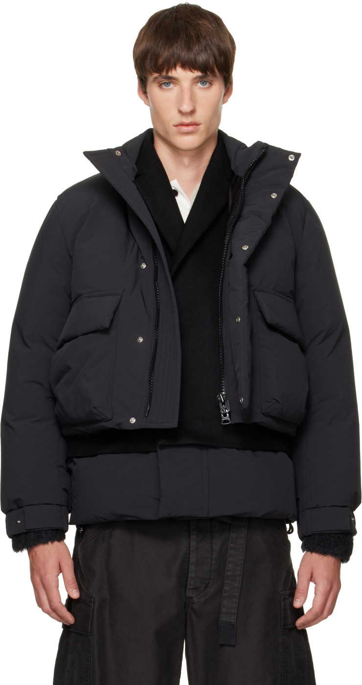 Black Down Puffer Blouson Jacket