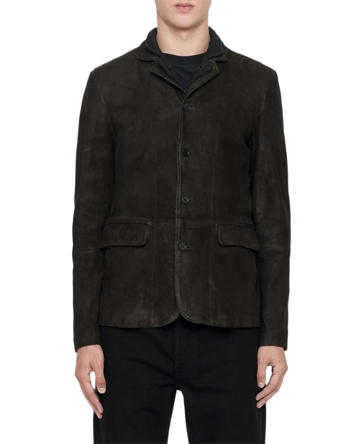 Survey Layered Leather Blazer