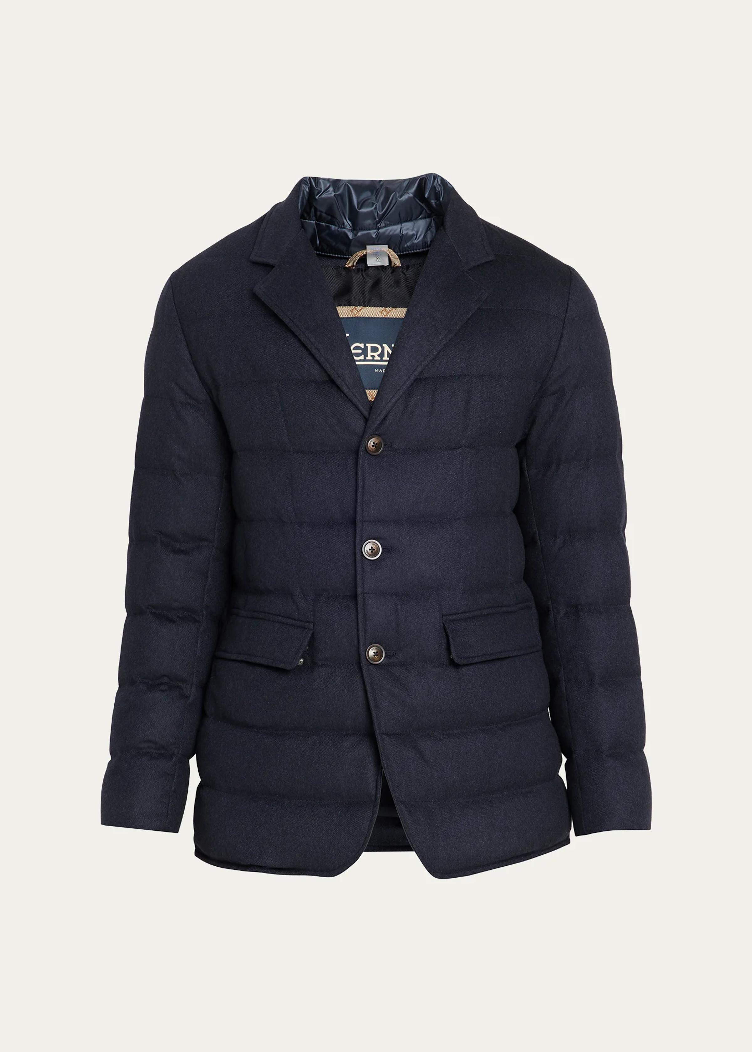Men's Cashmere-Blend Quilted Blazer Jacket
