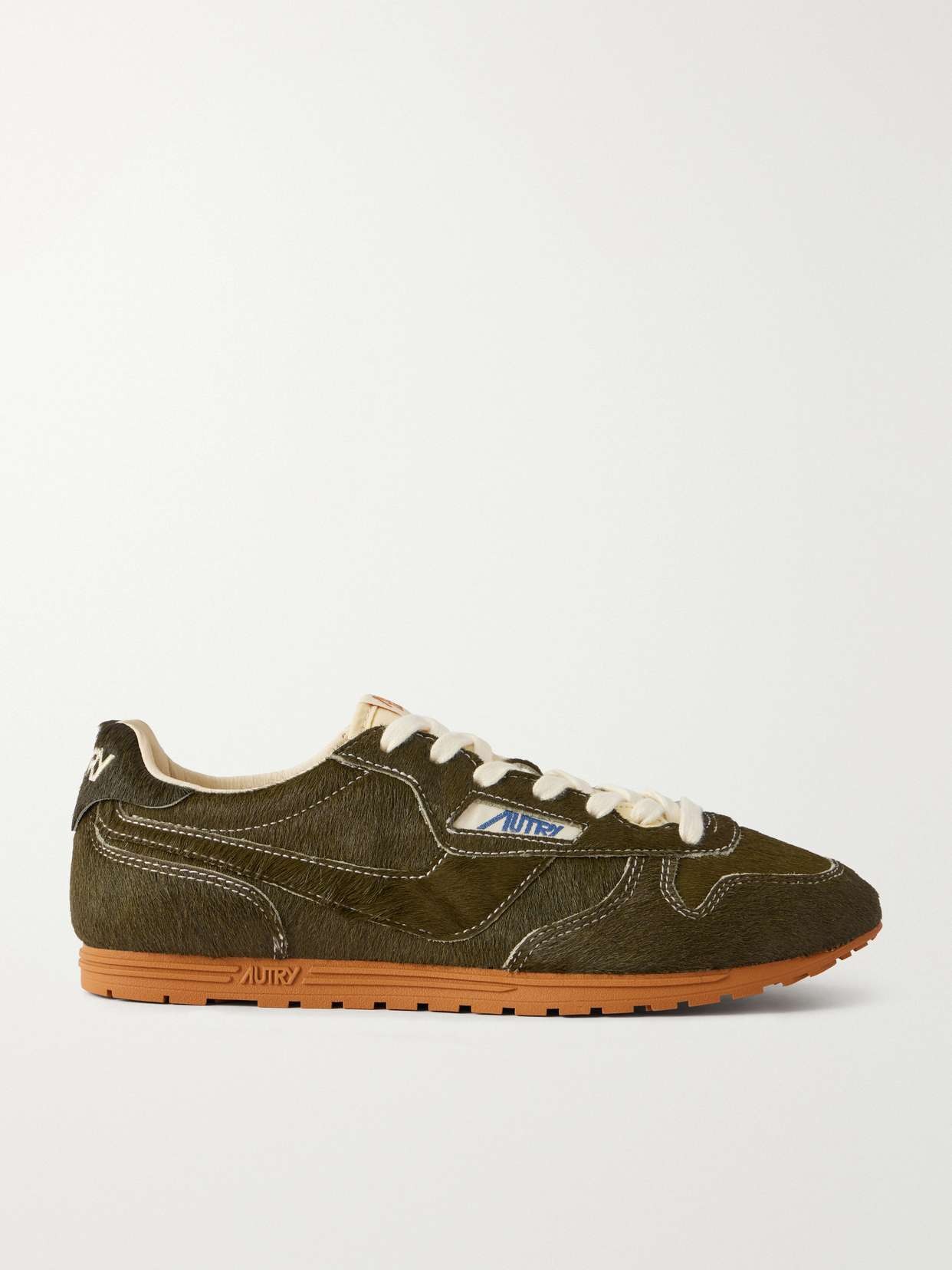 Windspin Low logo-embroidered calf hair low-top sneakers