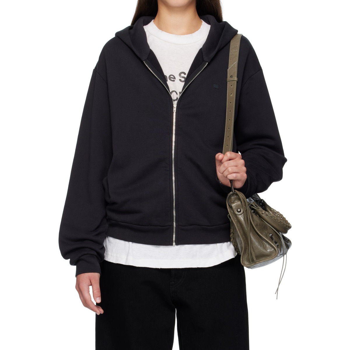 Black Zipper Hoodie