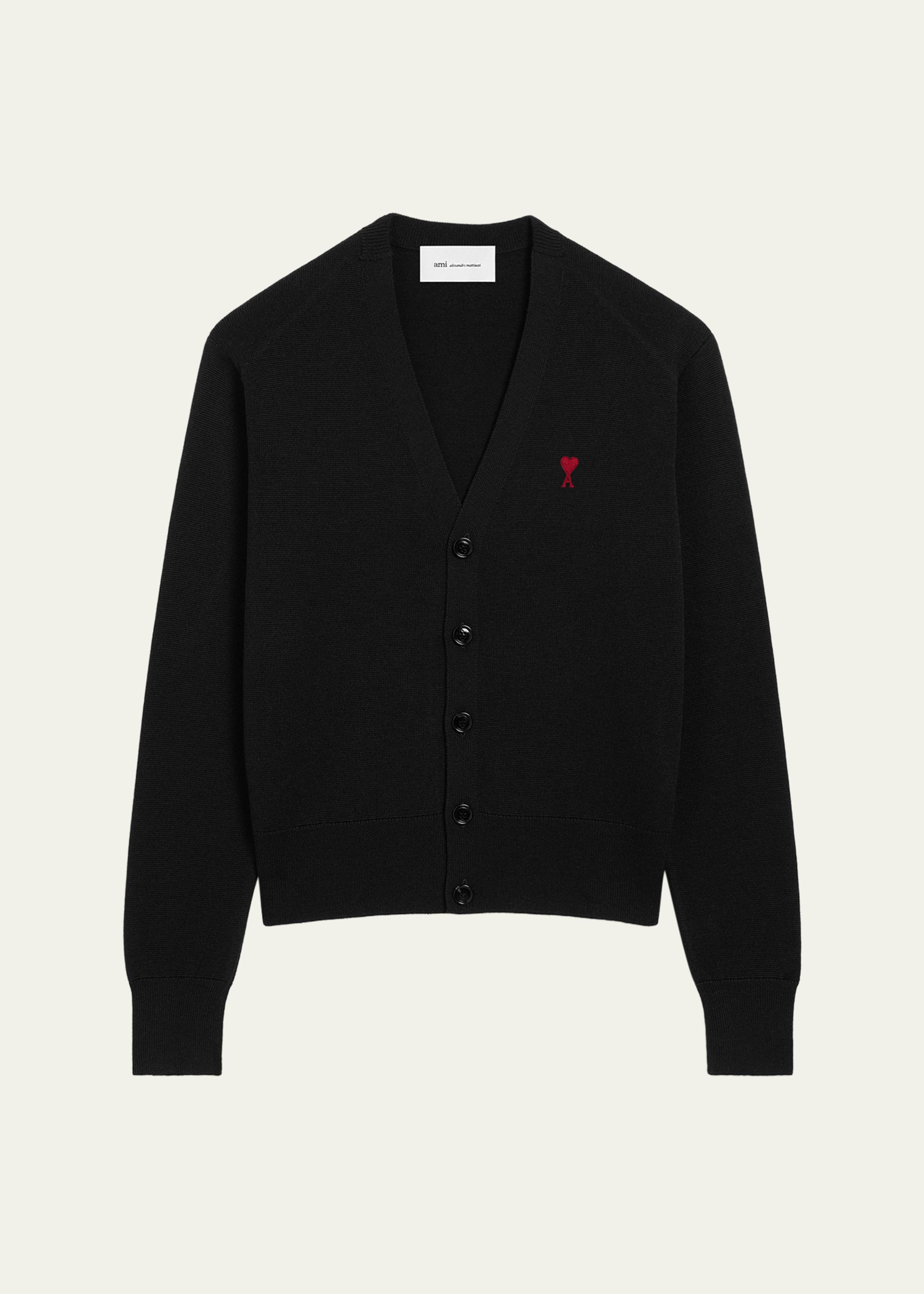Men's Merino Wool Ami De Coeur V-Neck Cardigan