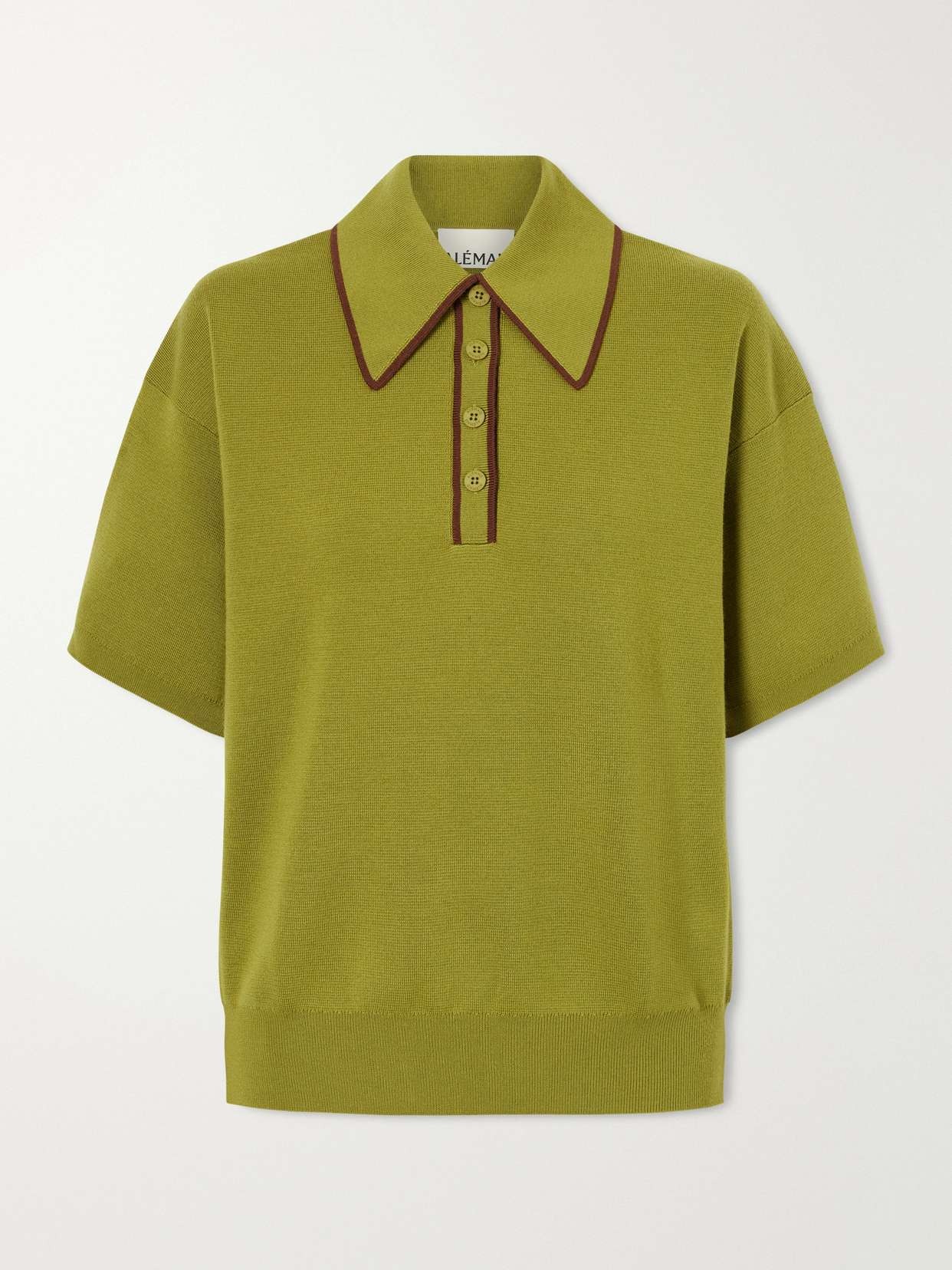 Valentina merino wool-piqué polo shirt