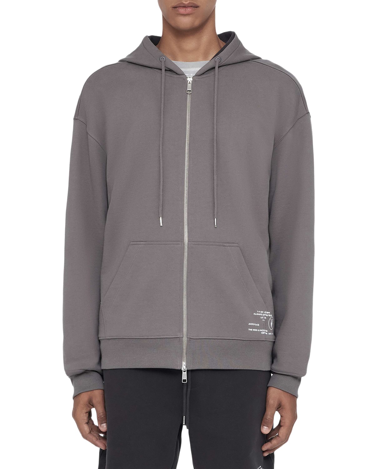 Raphy Cotton Logo Zip Drawstring Hoodie