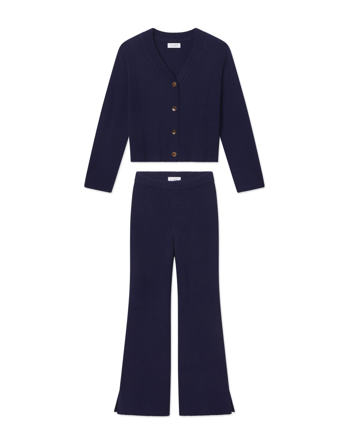 Wander Ribbed Cardigan Pants Set in Maritime
