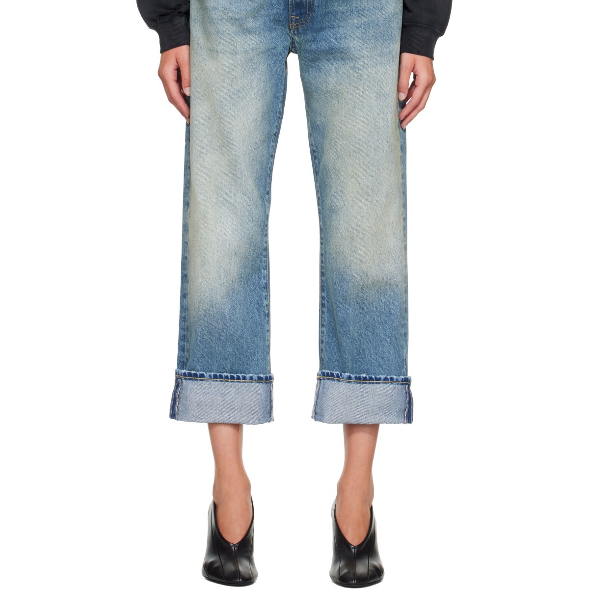 Blue Cuffed X-Boyfriend Jeans