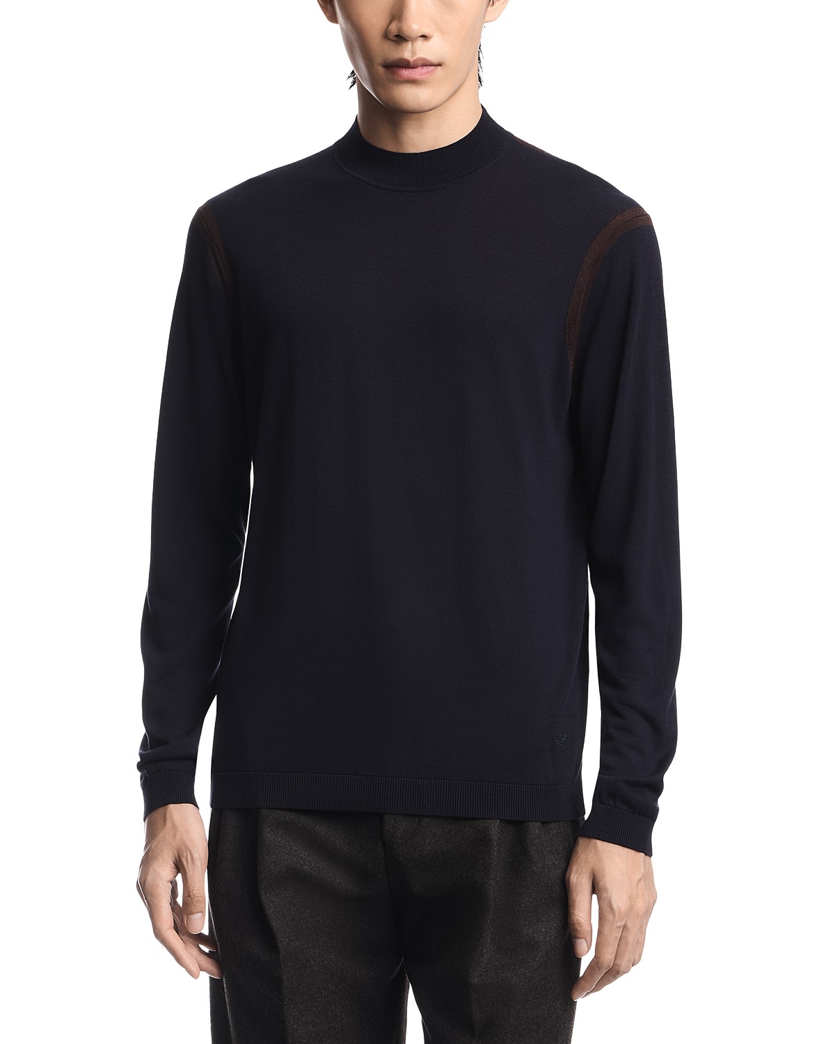 Mock Neck Sweater with Inlay Details