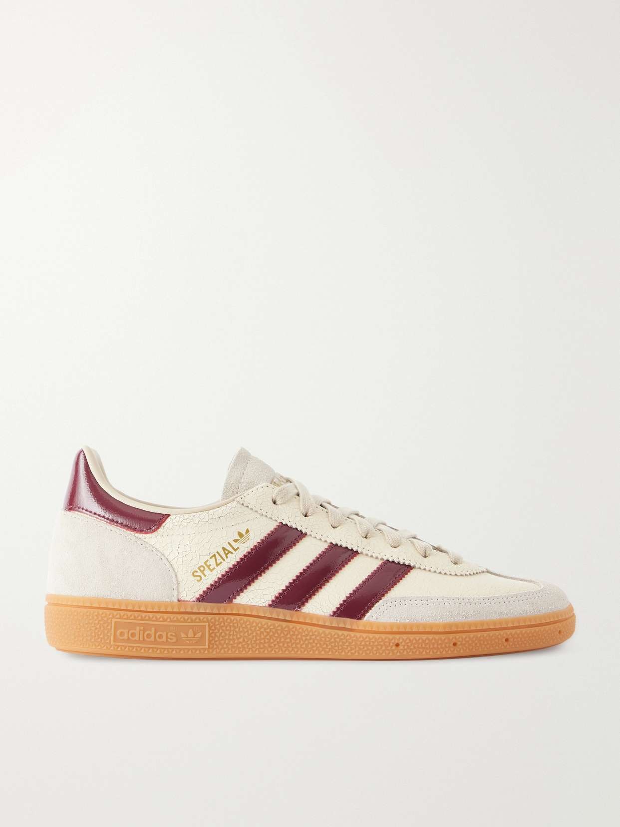 Handball Spezial suede-trimmed crinkled-leather sneakers
