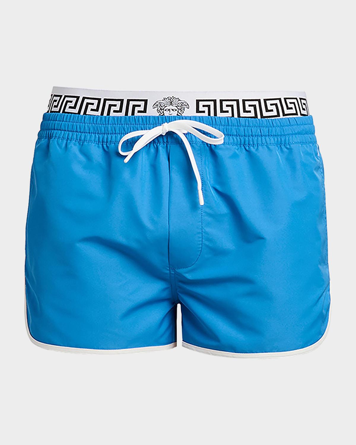 Men's Golfo Greca Double-Waistband Swim Shorts