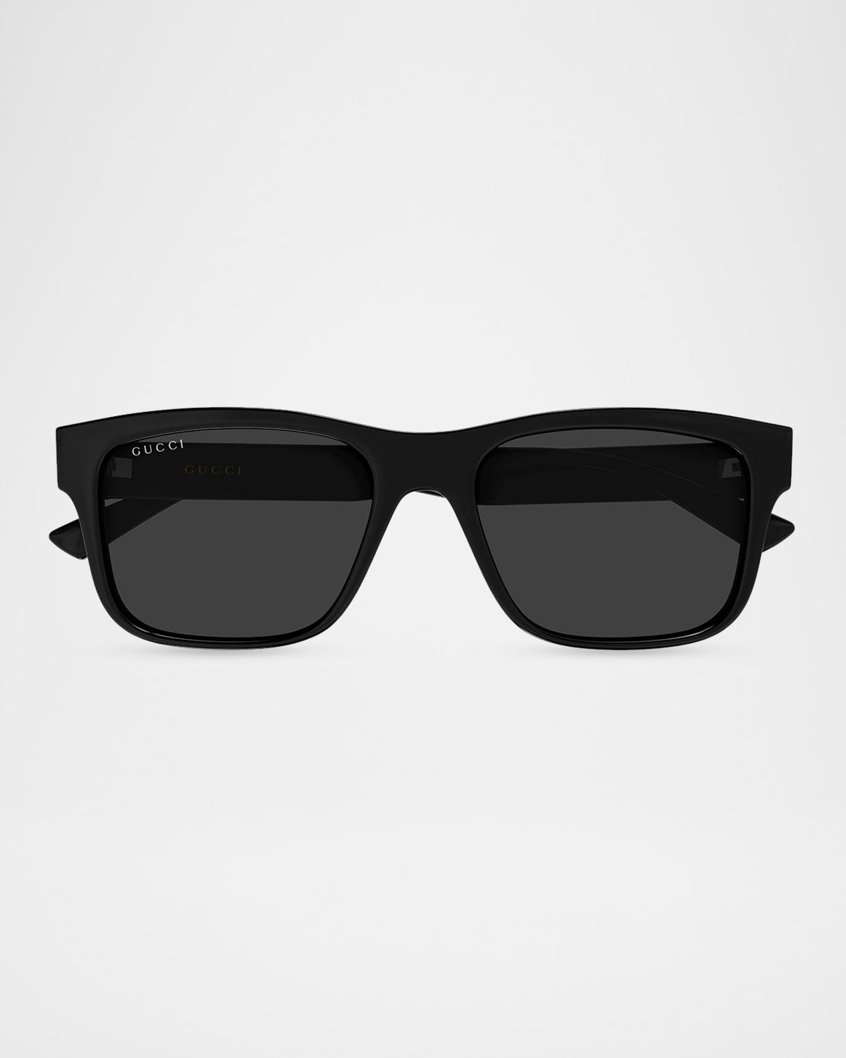 Gucci Men's Gg2085S Vertical Web Square Injection Sunglasses