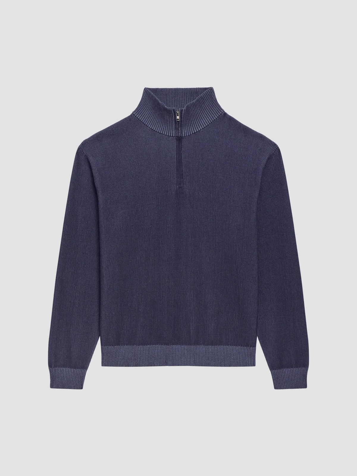 Rib-Knit Quarter-Zip Sweater