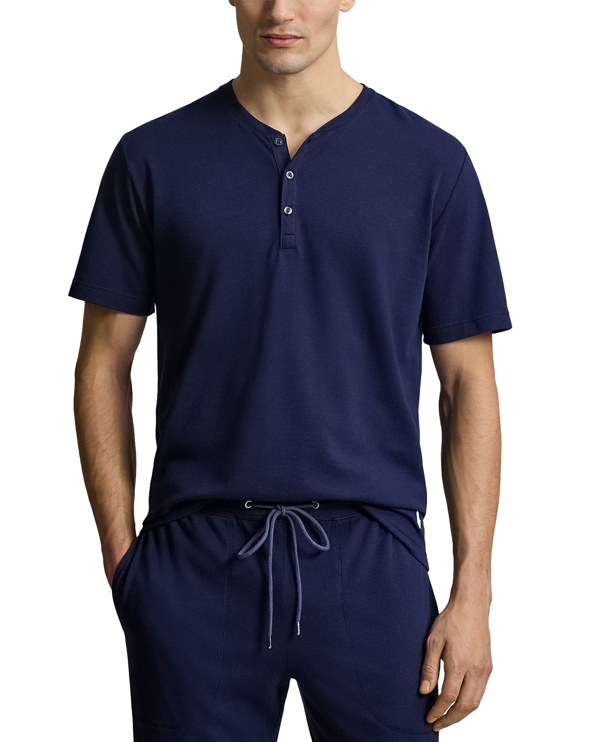 Feather Weight Mesh Short Sleeve Henley