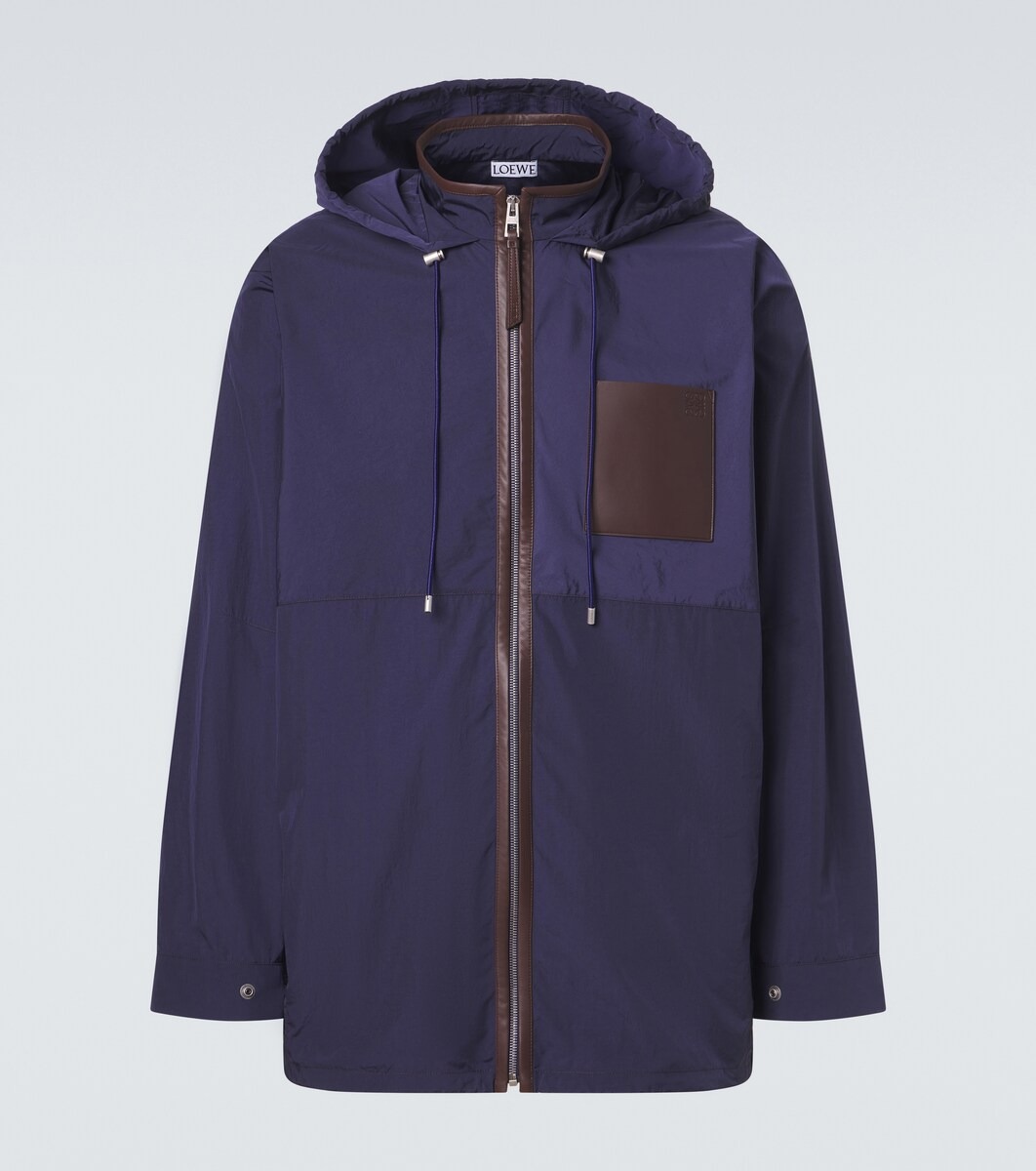 Paula's Ibiza leather-trimmed ripstop jacket