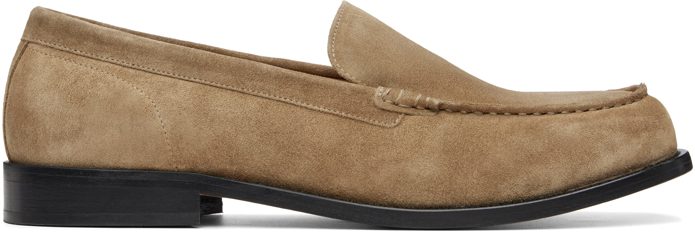Beige Suede Loafers