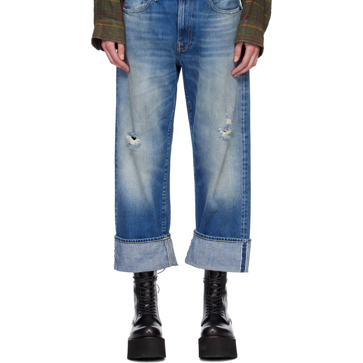 Blue Cuffed X-Boyfriend Jeans