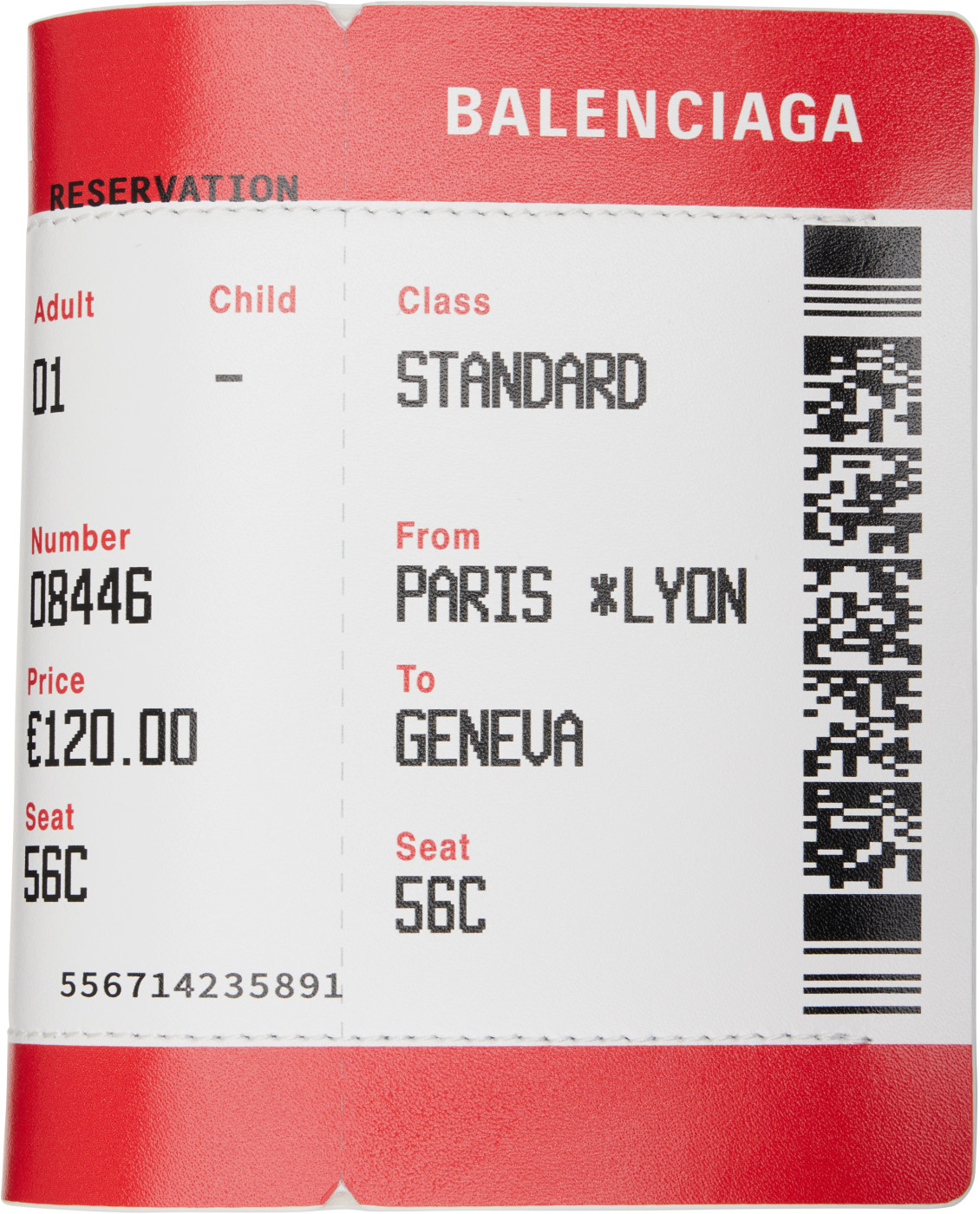 White & Red Passport Boarding Wallet