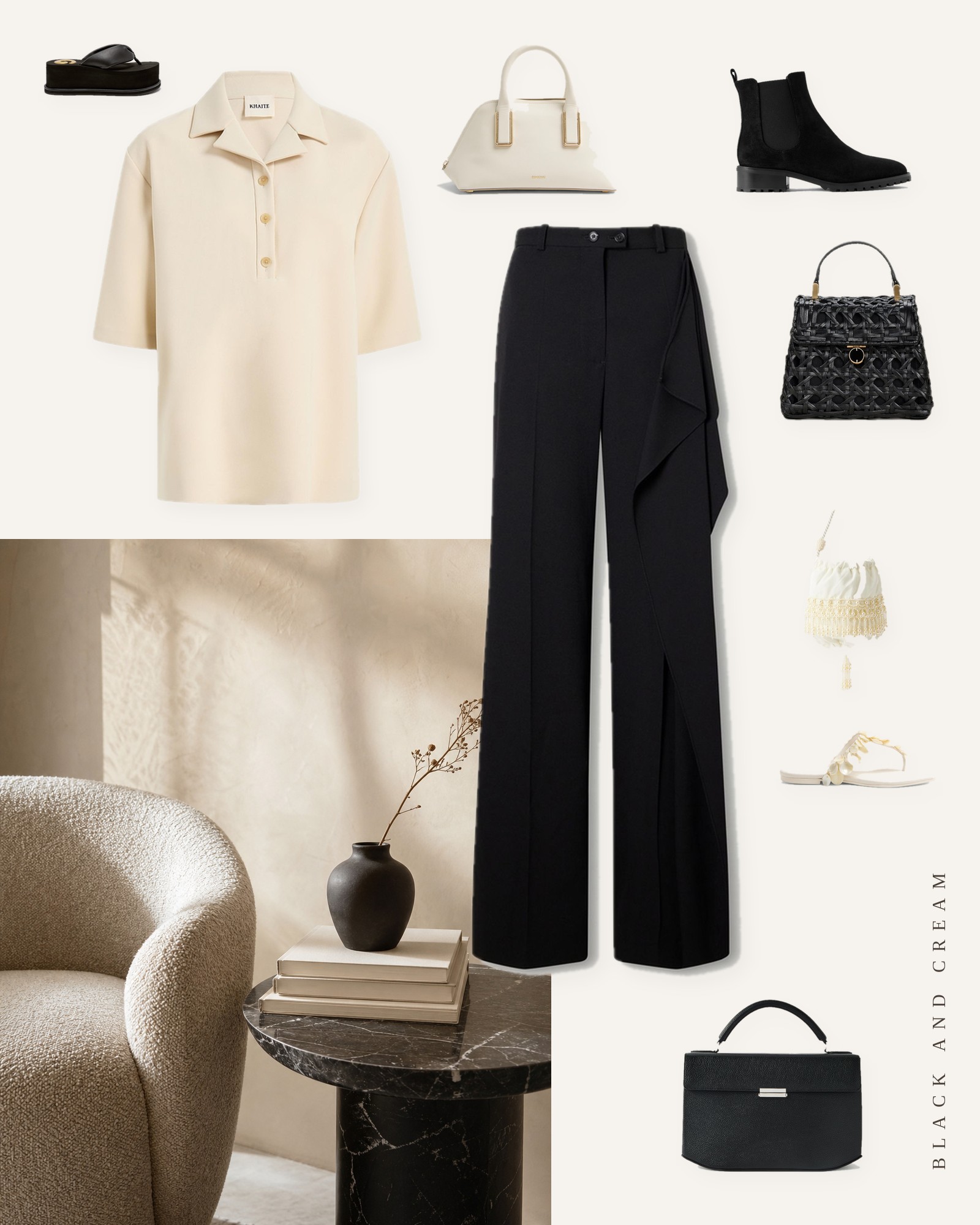Black and Cream Outfits for Fall