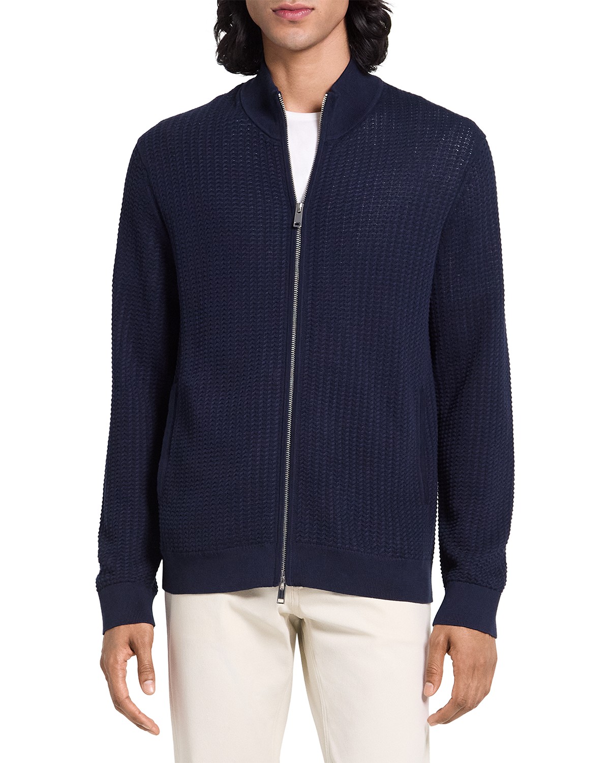 Walton Full Zip Sweater in Tactile Cotton