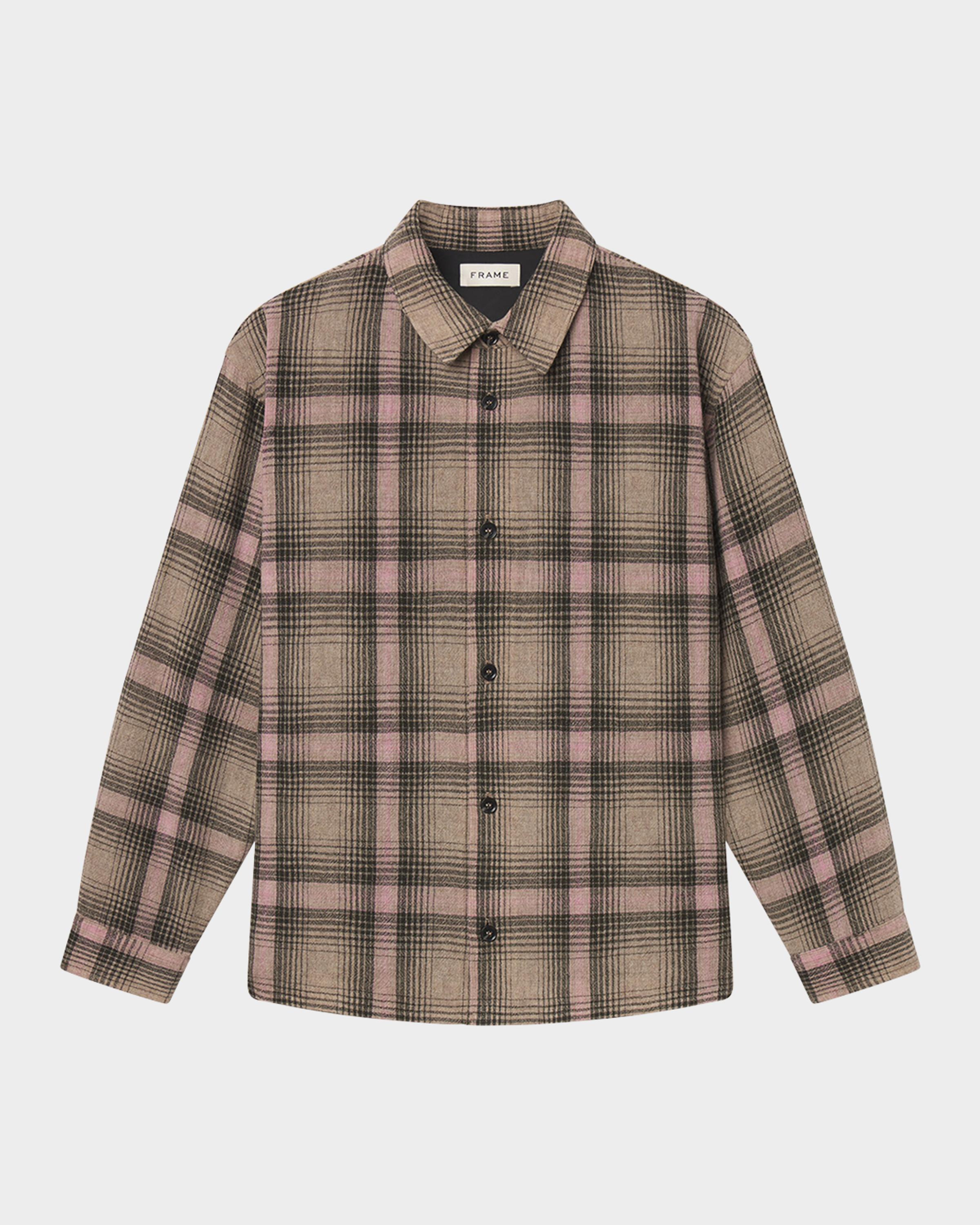 Men's Wool and Nylon Maxi-Plaid Overshirt