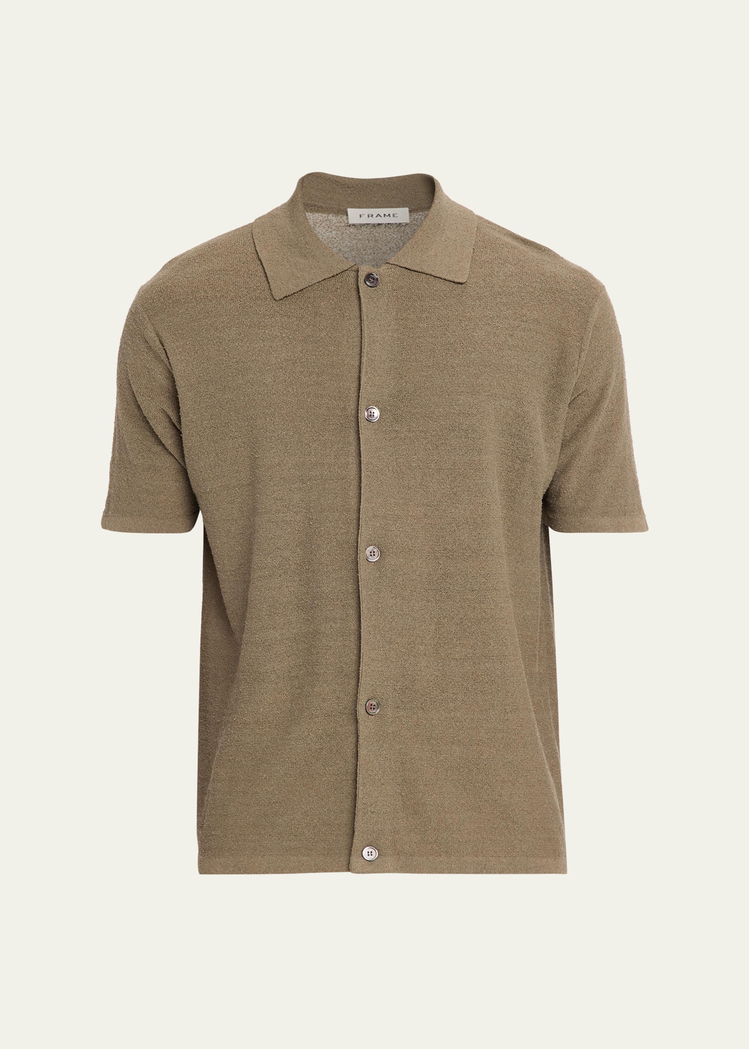 Men's Linen-Blend Short-Sleeve Shirt