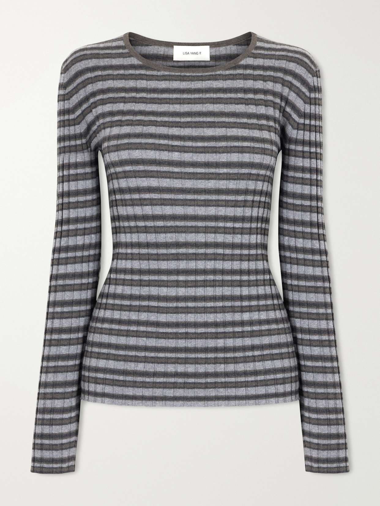 Tarika striped ribbed cotton and cashmere-blend sweater