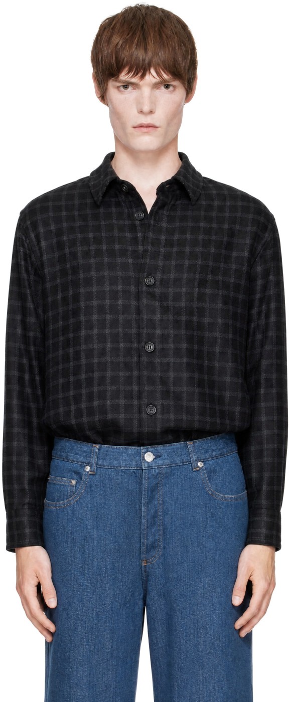 Black Checked Overshirt