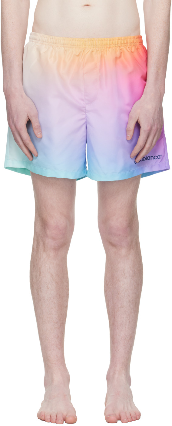 Multicolor Gradient Printed Swim Shorts